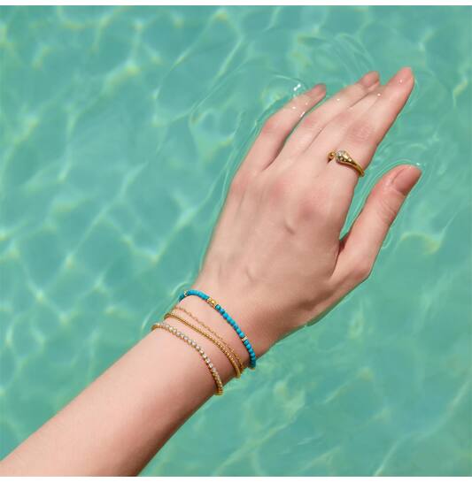  Ripple Joy - Argent / GP 14 carats - Turquoise - 18,5cm